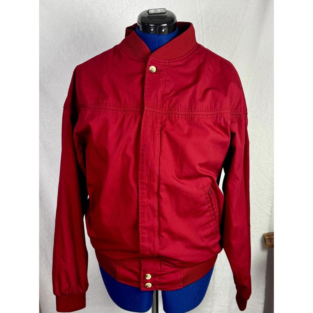 vintage red haband bomber jacket mens‎ medium retro zip streetwear dad jacket